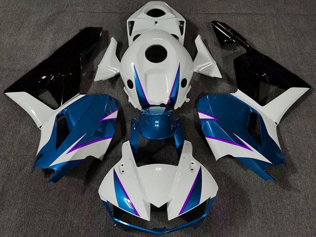 2013-2023 Honda CBR600RR Motorcycle Fairing - White Blue Glossy Black