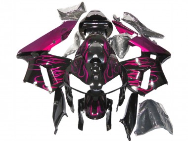 Cheap 2005-2006 Honda CBR600RR Motorcycle Fairings - Glossy Black Pink Flame