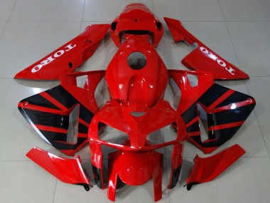 Cheap 2005-2006 Honda CBR600RR Motorcycle Fairings - Glossy Red Black