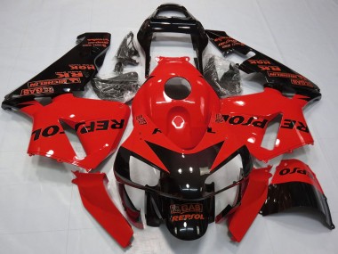 Cheap 2003-2004 Honda CBR600RR Motorcycle Fairings - Red Glossy Black Repsol