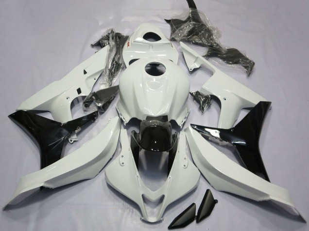 2007-2008 Honda CBR600RR Motorcycle Fairings - White Glossy Black