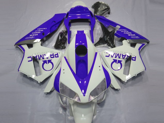 2003-2004 Honda CBR600RR Motorcycle Fairings - White Blue Pramac