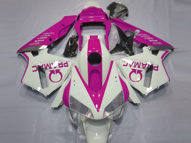 2003-2004 Honda CBR600RR Motorcycle Fairings - White Pink Pramac
