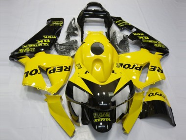 Cheap 2003-2004 Honda CBR600RR Motorcycle Fairings - Yellow Glossy Black Repsol
