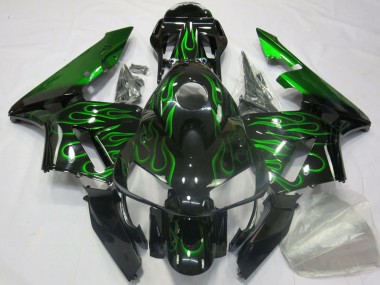 Cheap 2003-2004 Honda CBR600RR Motorcycle Fairings - Glossy Black Blue Flame