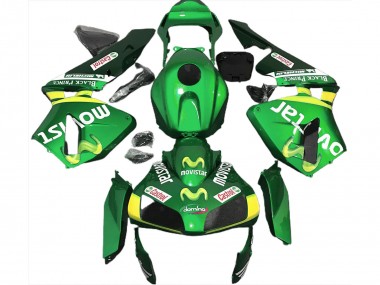 Cheap 2003-2004 Honda CBR600RR Motorcycle Fairings - Green Yellow MoviStar
