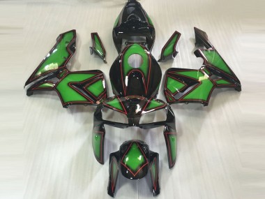Cheap 2005-2006 Honda CBR600RR Motorcycle Fairings - Green Black Red Outline