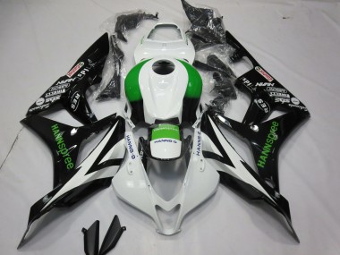 Cheap 2007-2008 Honda CBR600RR Motorcycle Fairings - White Green Glossy Black Hannspree