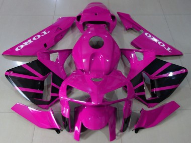 Cheap 2005-2006 Honda CBR600RR Motorcycle Fairings - Hot Pink Black OEM Style