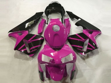 Cheap 2003-2004 Honda CBR600RR Motorcycle Fairings - Hot Pink Glossy Black OEM Style