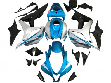 Cheap 2007-2008 Honda CBR600RR Motorcycle Fairings - Silver Light Blue Glossy Black OEM Style