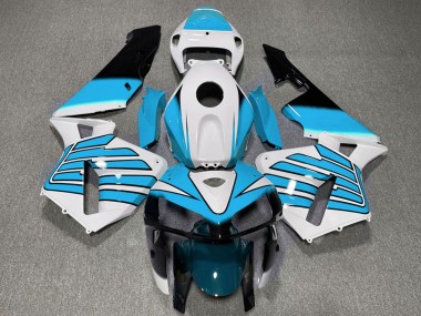 Cheap 2005-2006 Honda CBR600RR Motorcycle Fairings - White Light Blue Wings