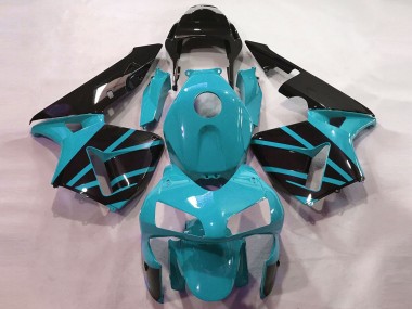 Cheap 2003-2004 Honda CBR600RR Motorcycle Fairings - Light Blue Glossy Black OEM Style