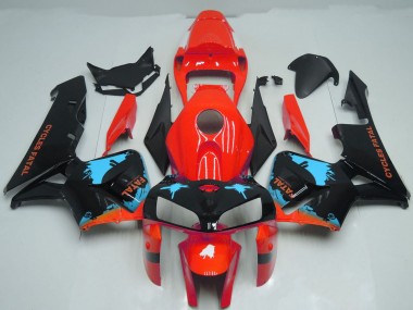 Cheap 2005-2006 Honda CBR600RR Motorcycle Fairings - Red Light Blue Black Splatter