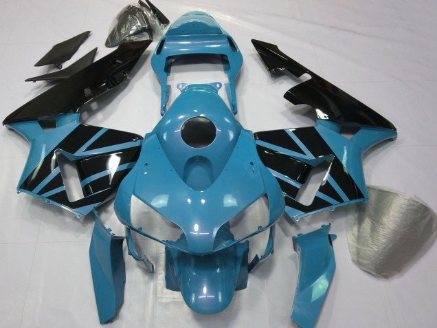 2003-2004 Honda CBR600RR Motorcycle Fairings - Light Blue Glossy Black