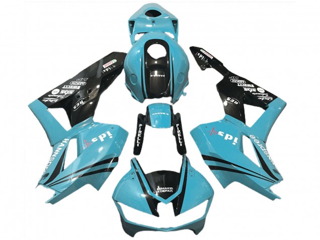 2013-2023 Honda CBR600RR Motorcycle Fairings - Light Blue Glossy Black