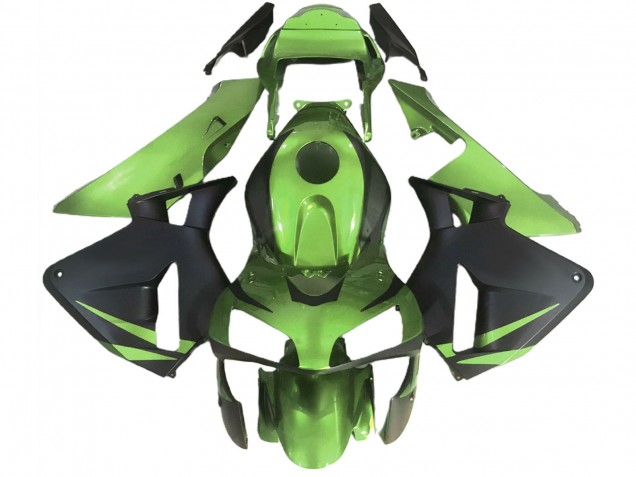 2003-2004 Honda CBR600RR Motorcycle Fairings - Lizard Green Matte Black