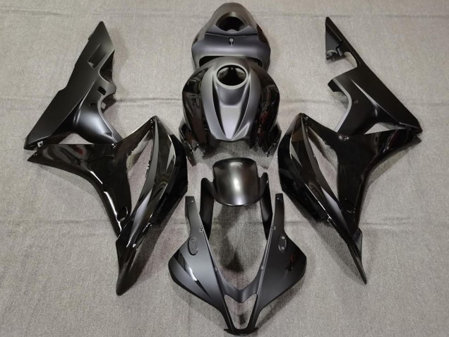 2007-2008 Honda CBR600RR Motorcycle Fairings - Glossy Black Matte Black