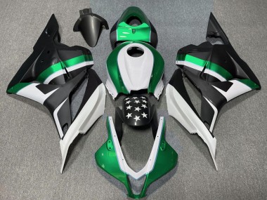 Cheap 2009-2012 Honda CBR600RR Motorcycle Fairings - White Green Matte Black Star