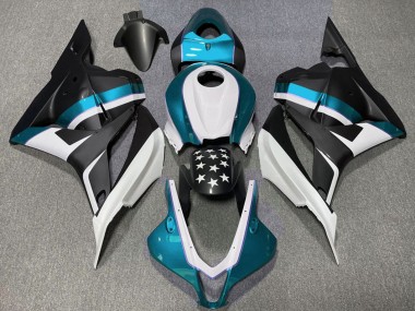 Cheap 2009-2012 Honda CBR600RR Motorcycle Fairings - White Blue Matte Black Star
