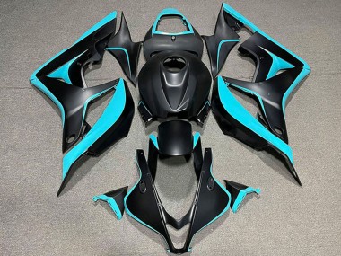 Cheap 2007-2008 Honda CBR600RR Motorcycle Fairing - Cyan Blue Matte Black