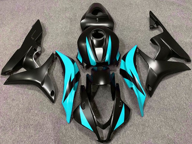 2007-2008 Honda CBR600RR Motorcycle Fairings - Cyan Blue Matte Black