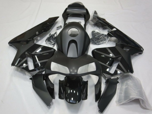 2003-2004 Honda CBR600RR Motorcycle Fairings - Glossy Black Matte Black