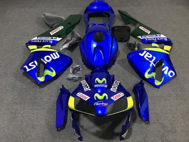 Cheap 2003-2004 Honda CBR600RR Motorcycle Fairings - Blue Yellow Green MoviStar
