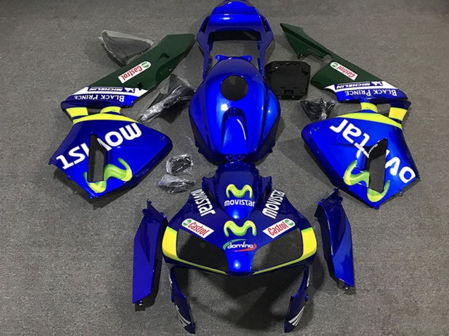 2003-2004 Honda CBR600RR Motorcycle Fairings - Blue Yellow Green MoviStar