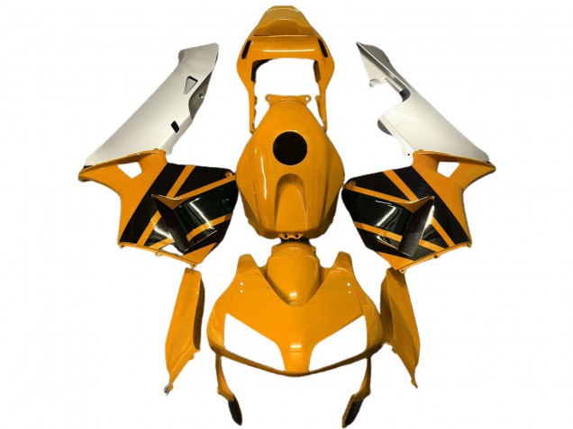 2003-2004 Honda CBR600RR Motorcycle Fairings - Silver Mustard Yellow Glossy Black