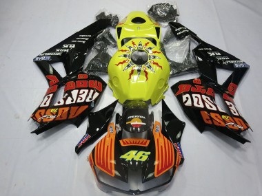Cheap 2013-2023 Honda CBR600RR Motorcycle Fairings - Yellow Orange Glossy Black Rossi 46