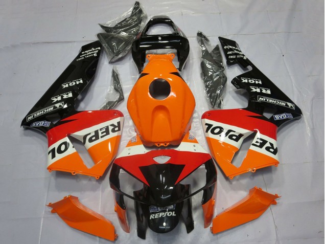 2005-2006 Honda CBR600RR Motorcycle Fairings - Orange Red White Black Repsol OEM Style