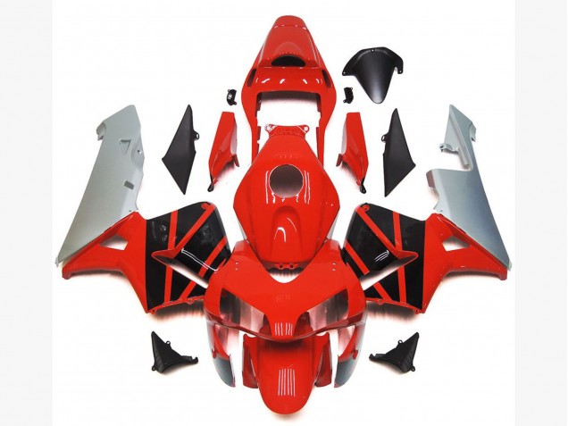 2003-2004 Honda CBR600RR Motorcycle Fairings - Silver Red Glossy Black OEM Style