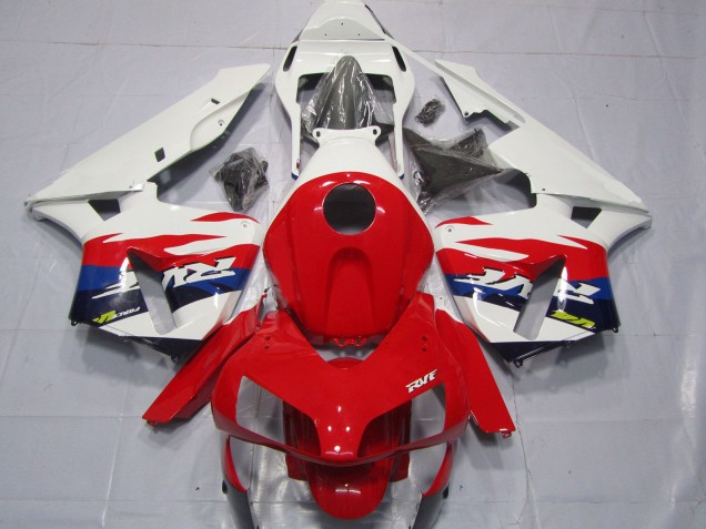 2003-2004 Honda CBR600RR Motorcycle Fairings - White Red Blue RVF Style