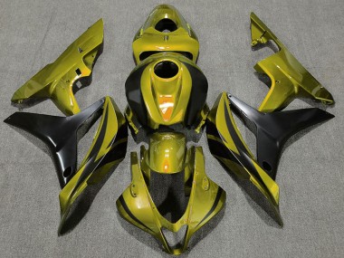 Cheap 2007-2008 Honda CBR600RR Motorcycle Fairings - Gold Matte Black OEM Style