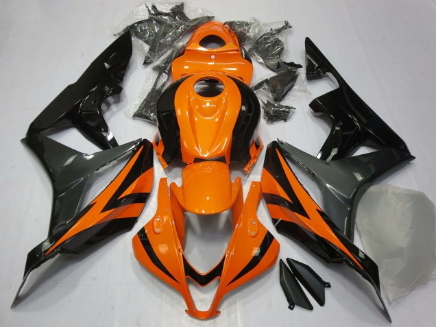 2007-2008 Honda CBR600RR Motorcycle Fairings - Orange Grey Glossy Black