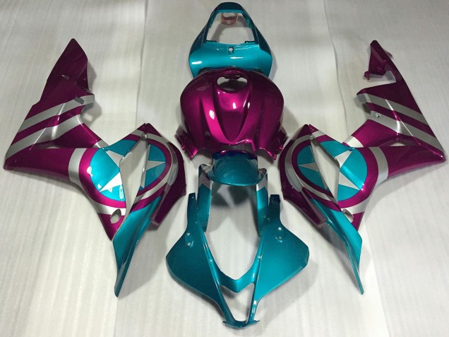 2007-2008 Honda CBR600RR Motorcycle Fairings - Pink Blue Captain America