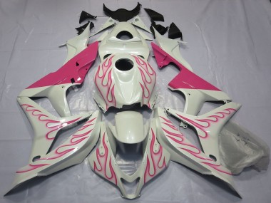 Cheap 2007-2008 Honda CBR600RR Motorcycle Fairings - White Pink Flame