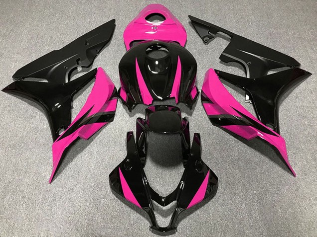 2007-2008 Honda CBR600RR Motorcycle Fairings - Pink Glossy Black Matte Black