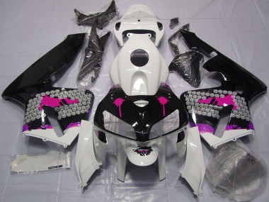 Cheap 2005-2006 Honda CBR600RR Motorcycle Fairings - Pink Splatter on Glossy Black
