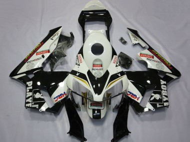 Cheap 2003-2004 Honda CBR600RR Motorcycle Fairings - White Yellow Glossy Black HRC Playboy