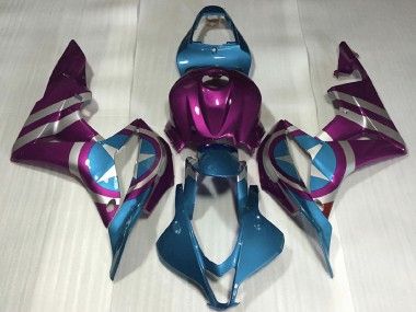 Cheap 2007-2008 Honda CBR600RR Motorcycle Fairings - Purple Light Blue Captain America