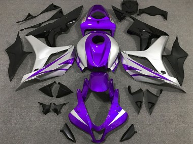 Cheap 2007-2008 Honda CBR600RR Motorcycle Fairings - Silver Purple Glossy Black OEM Style