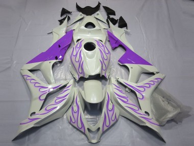 Cheap 2007-2008 Honda CBR600RR Motorcycle Fairings - White Purple Flame
