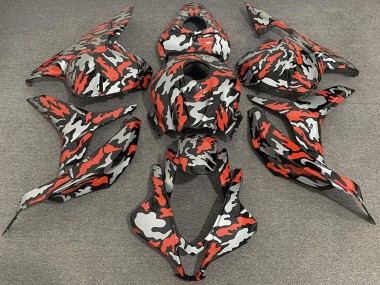 Cheap 2009-2012 Honda CBR600RR Motorcycle Fairings - Red Grey Camouflage