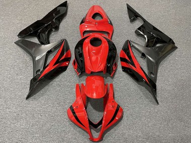 Cheap 2007-2008 Honda CBR600RR Motorcycle Fairings - Grey Red Glossy Black OEM Style