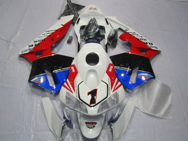 Cheap 2003-2004 Honda CBR600RR Motorcycle Fairings - White Red Blue Glossy Black EuroBet