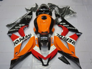 Cheap 2007-2008 Honda CBR600RR Motorcycle Fairing - Orange White Red Glossy Black Repsol