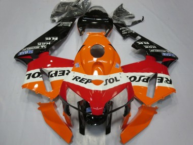 Cheap 2005-2006 Honda CBR600RR Motorcycle Fairings - Orange White Red Glossy Black Repsol