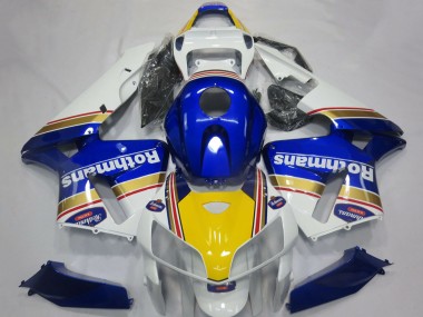 Cheap 2005-2006 Honda CBR600RR Motorcycle Fairings - White Blue Yellow Rothmans
